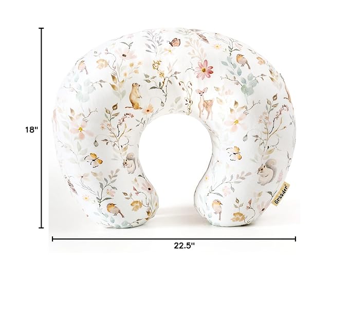 GRSSDER Nursing Pillow Cover, Stretchy Soft Minky Fabric Covers, Fit Most Nursing Support Pillows for Breastfeeding, Comfortable Safe Pillow Cover, Beautiful Stylish Pattern