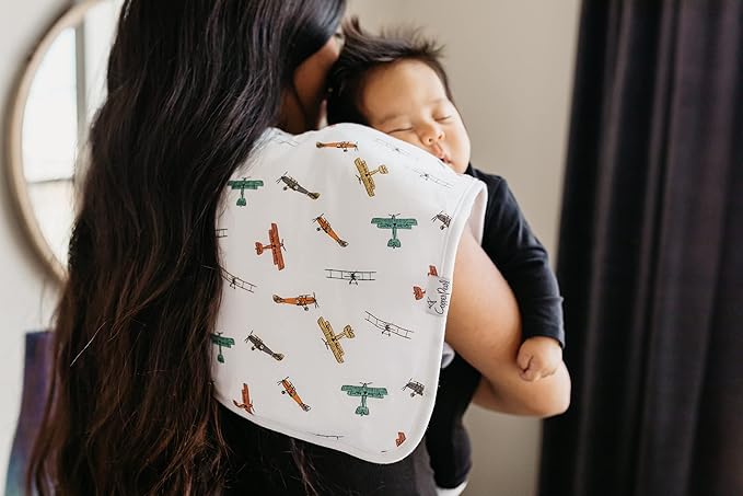 Copper Pearl Baby Burp Cloths for Boys & Girls - Cotton Burp Cloths Baby Girl & Boy, 3 Pack Soft Spit Up Rags, Extra Absorbent Layers for Newborn, Infant Towels, 21x10 in - Ace Set