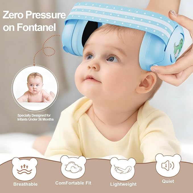 Floriogra Baby Headphones for Noise - Baby Ear Protection for Babies and Toddlers up to 36 Months - Babies Noise Cancelling Headphones - Infant Ear Protection Earmuffs Against Hearing Damage