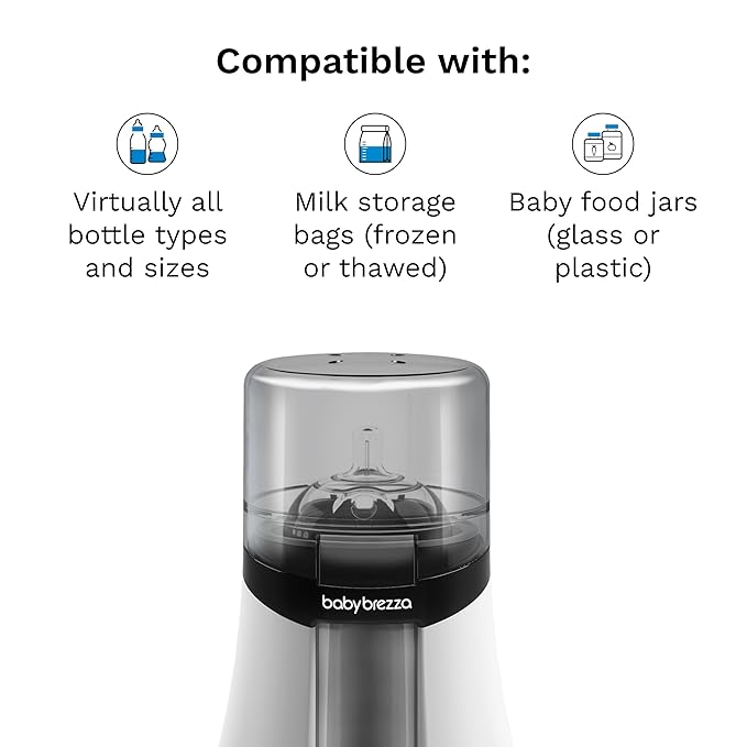 Baby Brezza Smart Baby Bottle Warmer, Breastmilk Warmer + Defroster – Free App - Different Temperatures for Breastmilk + Formula - Universal Fit for All Bottles + Milk Bags - Calentador de Biberones