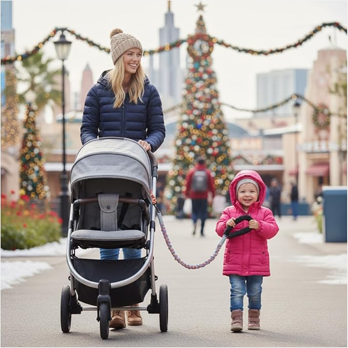 Wagon Safety Wrist Strap - Anti-Lost Toddler Safety Strap Leash for Strollers, Camping Carts & Backpacks, Close Proximity Tether with Soft Handle to Keep Kids Close (Lighting)
