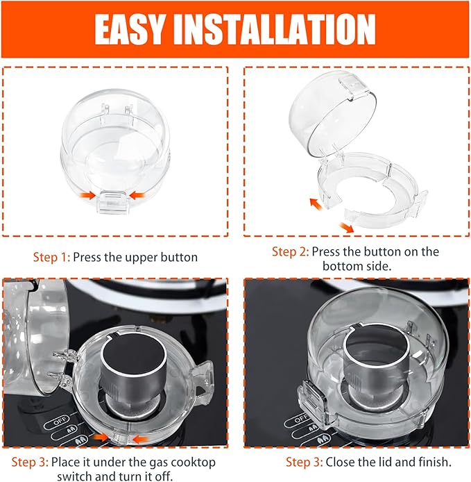 Stove Knob Safety Covers Baby Proofing for Press Stove Knob and Oven Knob Child Safety Locks - 5 Pack (Transparent)