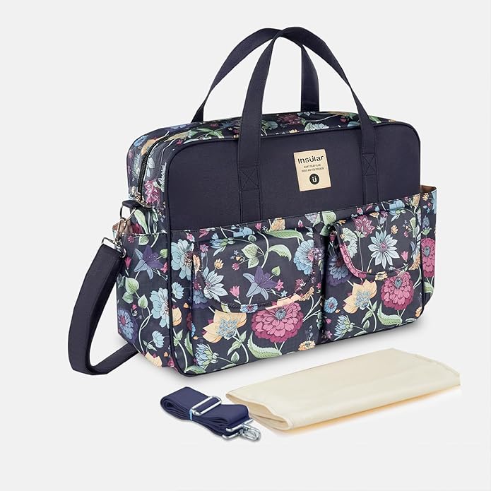 Kamay's Mummy Shoulder Bag Diaper Bag Chic Nappy Changing Bag Tote/Messenger Style Large with Changing Mat, Adjustable Straps
