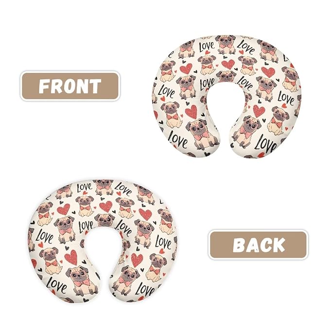 Jeiento Love Pug Dog Nursing Pillow Covers Stretchy Removable Nursing Cover Breastfeeding Pillowcase Elastic Feeding Pillow Covers for Bottle Feeding