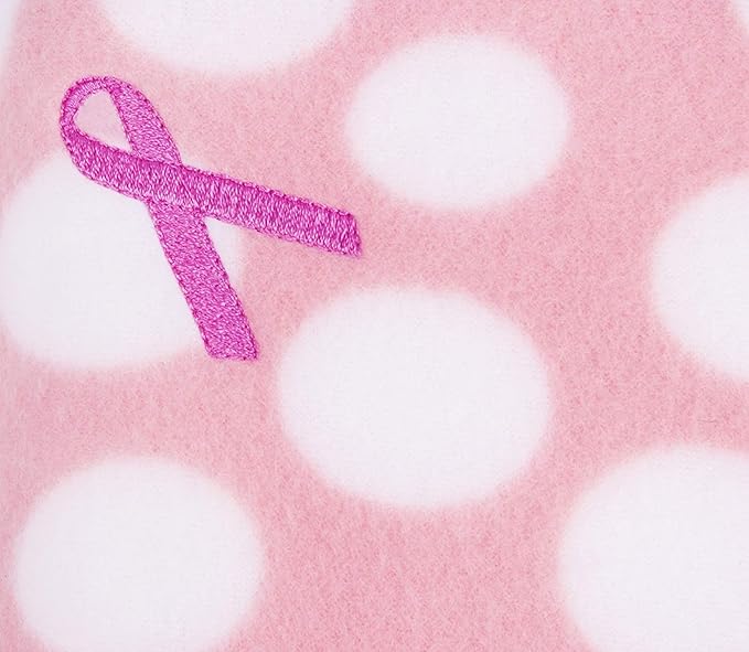 The Breast and Chest Buddy Seatbelt Cushion for Mastectomy and Breast Reconstruction Sites Polka Dots and Breast Cancer Ribbon