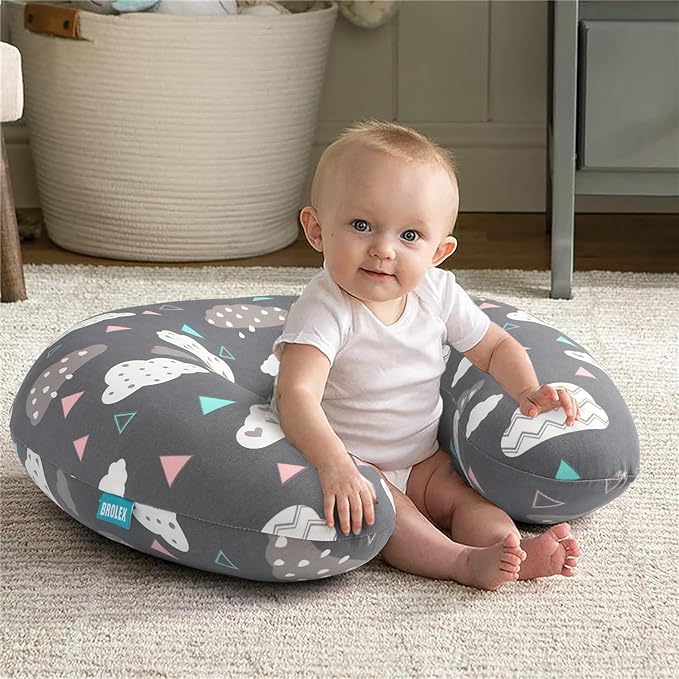 BROLEX Baby Nursing Pillow Covers: 2-Pack Soft Slipcovers for Breastfeeding Pillows - Comfortable Fabric, Fits Standard Nursing Pillows for Boys & Girls - Whale Cloud
