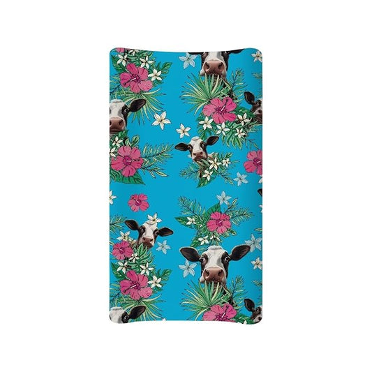 Milkcow Changing Pad Cover for Baby Comfort Diaper Change Table Pad Covers Soft Breathable Flower Changing Pad Sheets Cover