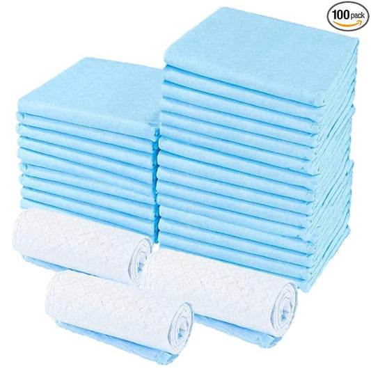 100 Pack Baby Disposable Changing Pad Liners, 17 inches x 13 inches, Breathable Skin-Friendly, Leakproof Quick Drying, high Absorbent Diaper Changing Pads