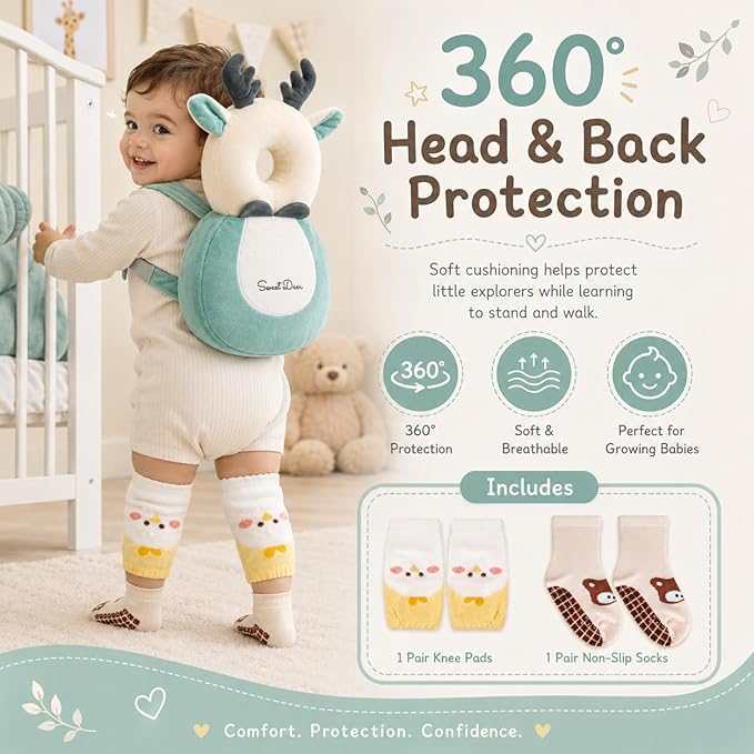 Baby Walker Head Protector BackpackToddler Adjustable Baby Head Protection Backpack (Style M)