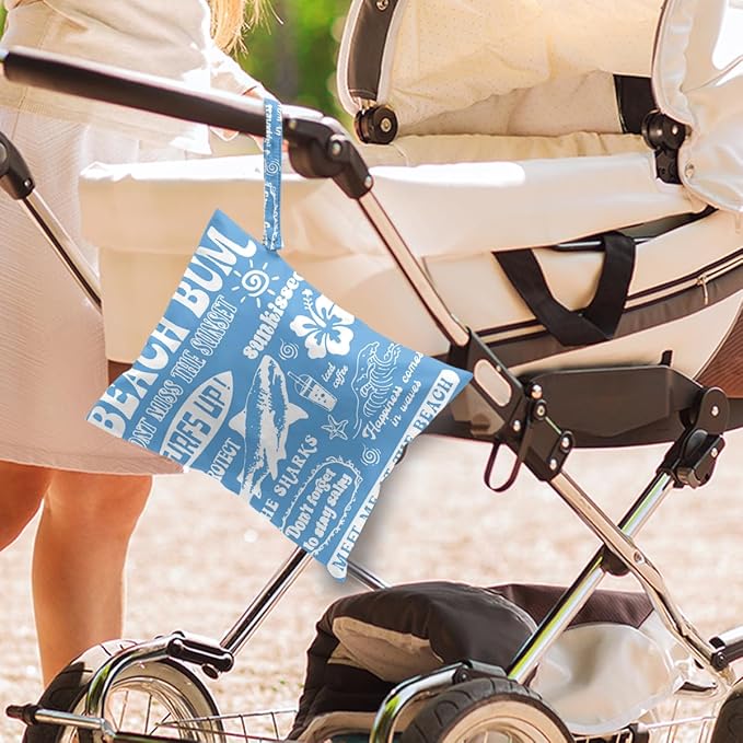 Wet Dry Wet Bag for Swimsuit Towel Baby Travel Cloth Diapers Beach Gym Toiletries Makeup Storage Bag Summer Vacation Essential Holiday Summer Vibes Beach Ocean