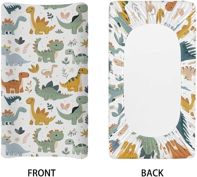 Green Dinosaur Changing Pad Covers Breathable Baby Change Table Covers Ultra Soft Fabric Change Sheet Machine Washable