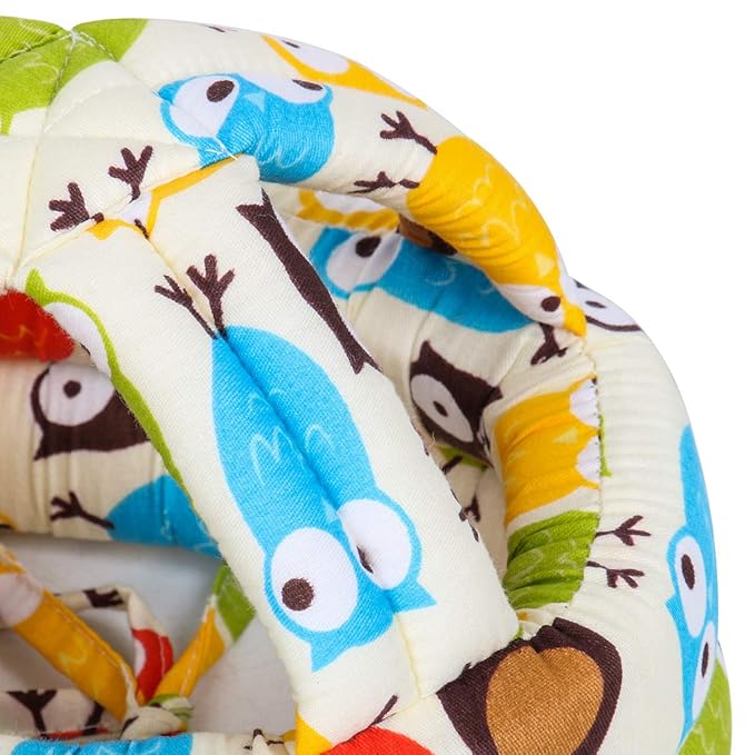 FLYPARTY Adjustable Infant Baby Toddler Protective Hat Helmet Safety Cap (Beige Owl)