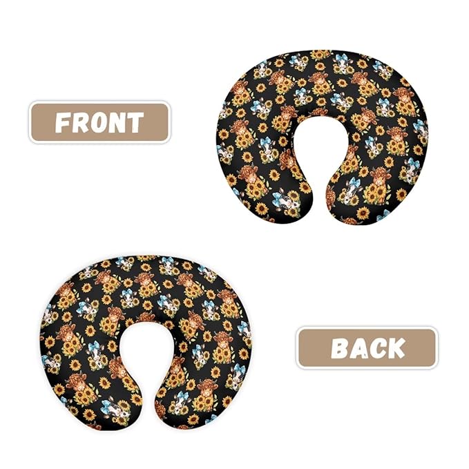 Jeiento Sunflower Cow Nursing Pillow Covers Newborn U-Shaped Breastfeeding Pillowcase Cushion Cover Soft Positioner Case for Nursing Pillow Quick Dry Pillow Covers