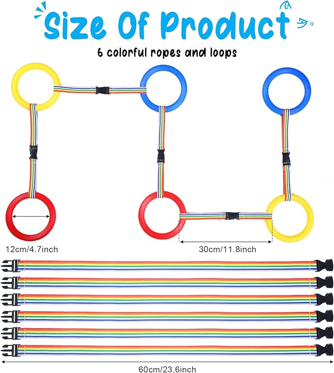Shappy 6 Pcs Walking Rope for Preschool with Handles Preschool Rope for Walking in Line Colorful Outdoor Safety Daycare Rope for Kids Children Toddlers Schools Teachers Kindergarten(Red Yellow Blue)