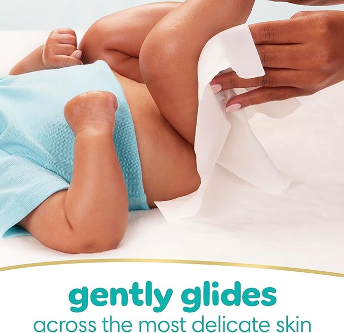 Pampers Sensitive Baby Wipes, Water Based, Clinically Proven, Hypoallergenic, and Unscented for Babies, 1008 Wipes Total (18 Flip-Top Packs) [Packaging May Vary]