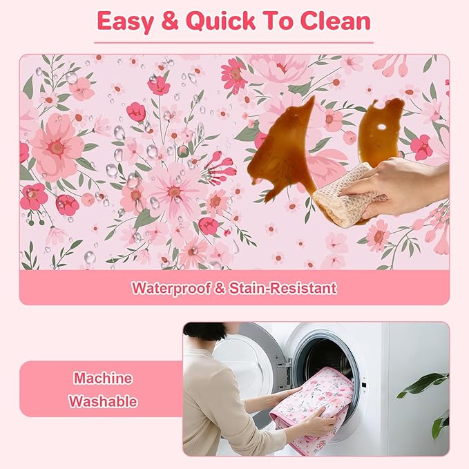 BEBOAN High Chair Cover for Restaurant, Portable Highchair Seat Covers with 3-Point Adjustable Safety Harness and Bag, for Eating/Travel/Home Use, Machine Washable, Fit Wooden Chairs (Pink Flower)