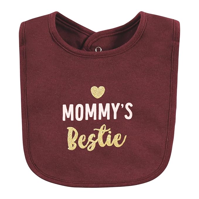 Hudson Baby Unisex Baby Cotton Bibs, Mommys Bestie, One Size