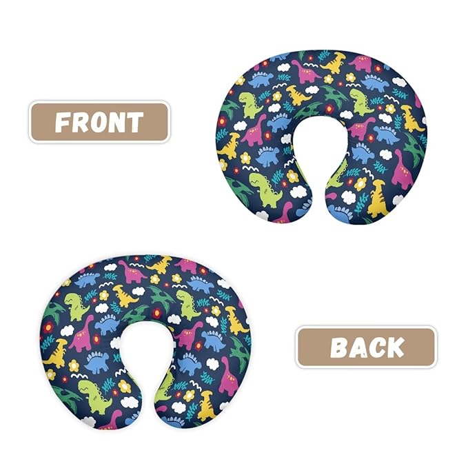 Jeiento Dinosaur Pattern Nursing Pillow Cover Soft Stretchy Nursing Pillowcase for Infant Newborn Baby,Zipper Close Removable Slipcover for Breastfeeding Pillows,Gift for Mom