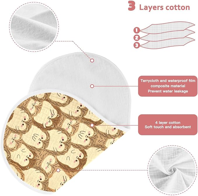 vvfelixl Cute Hedgehog Burp Cloths for Baby Boy Girls Baby Washcloths Burp Rags 1 Pack