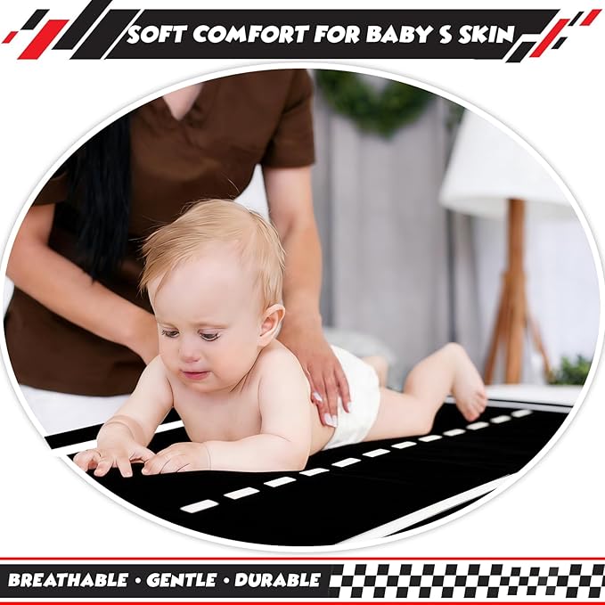 3 Pack Racing Baby Changing Pad Covers, Racing Transportation Changing Table Cover for Baby, 32'' x 16'' Safe Snug Fitted Diaper Table Sheet Fits Standard Changing Tables and Dressers