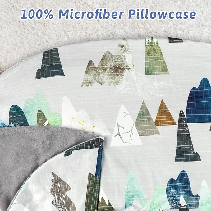 TANOFAR Nursing Pillow Cover 1 Pack, Stretchy Removable Nursing Cover for Breastfeeding Pillows, Ultra Soft Snug Fits On Newborn Feeding Pillow Case for Baby Girls/Boys, Mountain