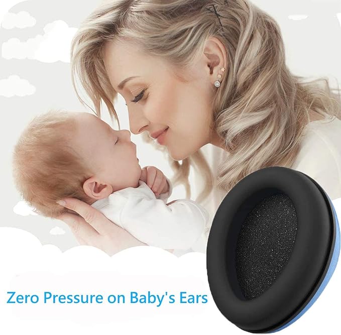 Baby Ear Protection Aged 0-3 Years Noise Canceling Baby Headphones for Newborn Toddler Infant Protective Ear Covering Shields Earmuffs for Sleep Airplane Travel(Blue)