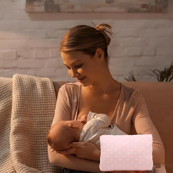 Cozy Cradle Arm Pillow for Feeding Baby, Baby Nursing Pillow Head Support Pillow for Breastfeeding (PinkWhite)