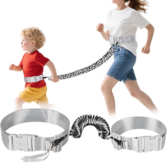 Accmor Toddler Waist Leash, Hands-Free Baby Safety Belt Anti Lost Waist Link with Lock, Reflective Kids Leash Child Secure Public Walking Tether for Boys Girls & ADHD/ASD Autistic Children