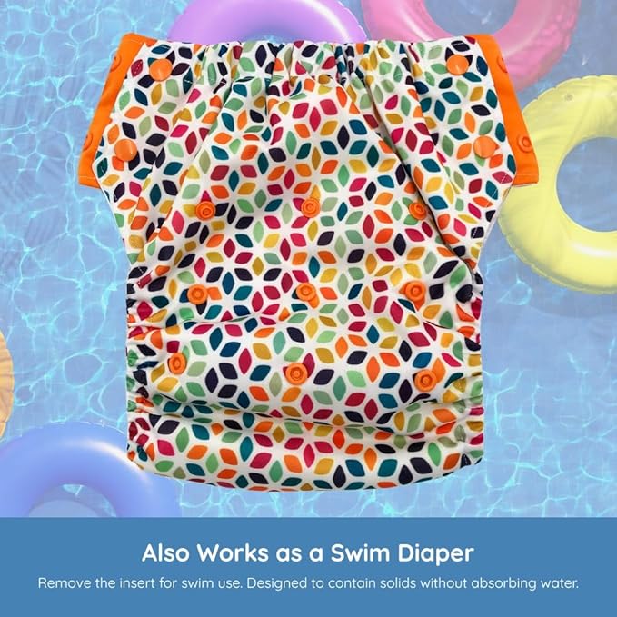 EcoAble Reusable Potty Training Diaper with Insert, Daytime Pull-on Cloth Training Pants for Toddlers and Big Kids (Size 3, Cloud)