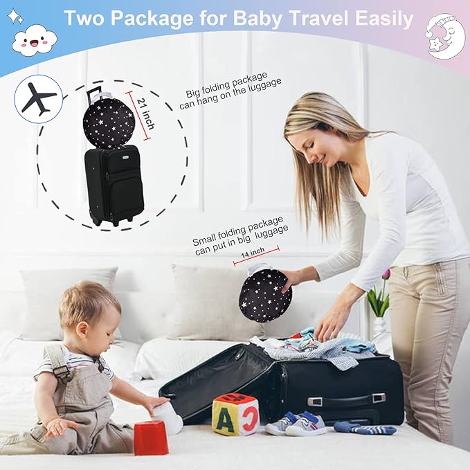 Crib Tent Safety Crib Net to Keep Baby in, Black Pop up Cribs Cover to Keep Baby from Climbing Out, Breathable Mesh Blackout Mosquito Net for Toddler Bed