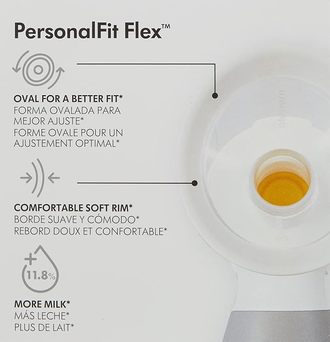 Medela PersonalFit Flex Breast Shields, 2 Pack of Medium 24mm Breast Pump Flanges & PersonalFit Flex Replacement Membranes, 2-Pack