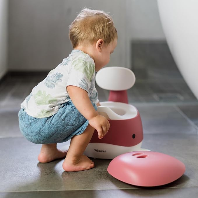 Kindsgut Whale Potty Training Toilet – Ergonomic Toddler Potty for Boys & Girls, Designed in Germany, Non-Slip & Easy Clean, Dusty Pink