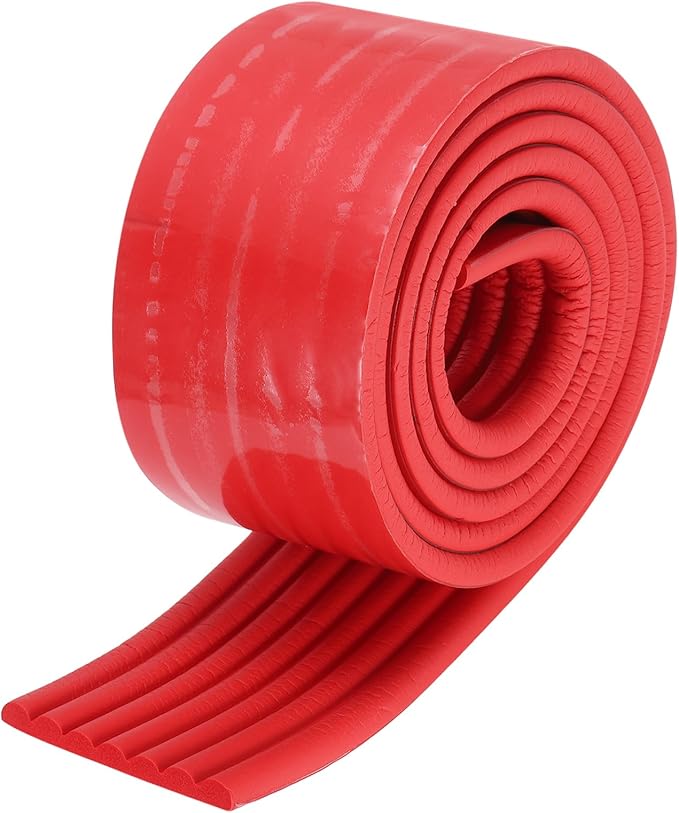 uxcell Bunk Bed Ladder Pad, 6.5ft NBR Self-Adhesive Corner Edge Protector Soft Furniture Corner Guard for Ladder Table Desk Edge, Red