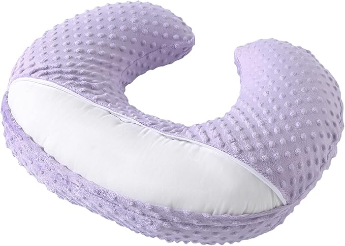 Nursing Pillow for Breastfeeding and Bottle Feeding More Support for Mom and Baby,Soft Newborn Nursing Baby Pillow， Machine Washable (Light Purple)
