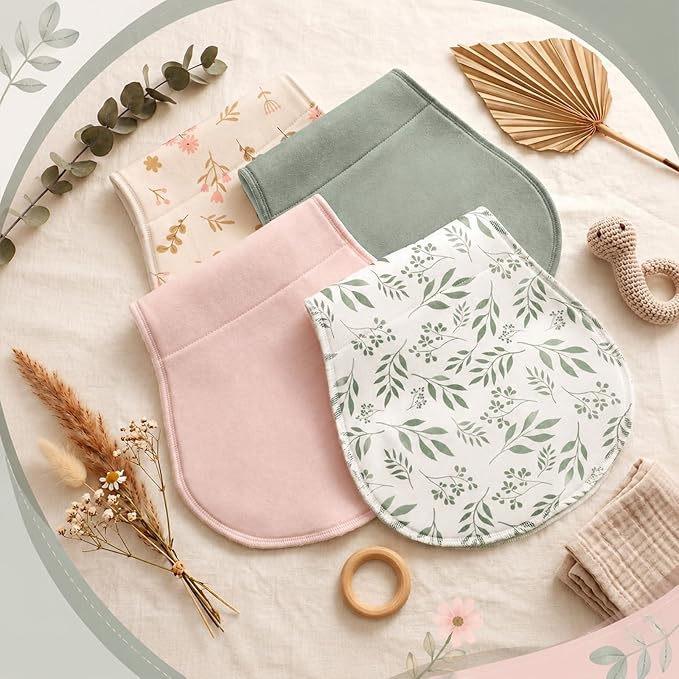 Boao 4 Pcs Mallard Duck Baby Burp Cloths Duck Hunting Soft Plush Newborn Spit up Rags Mallard Burp Cotton Cloths Rag for Boy Girl Newborn Infant Gifts Nursery Decor 20.87 x 9.84 Inches(Boho,Neutral)