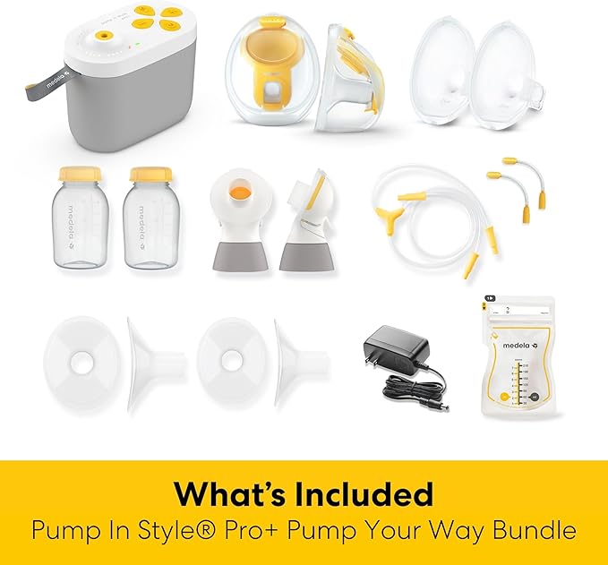 Medela NEW Pump in Style Pro+ Pump Your Way Breast Pump Bundle, Wearable and Traditional Pumping, Clinically Proven Hospital-Efficiency, Double Electric Pump