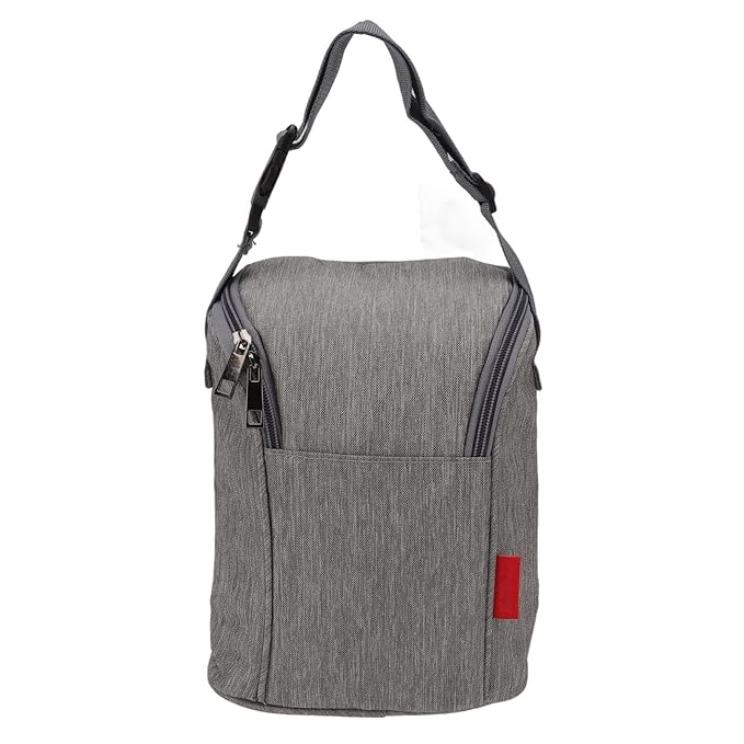 Garosa Insulated Baby Bottle Bag Breastmilk Storage Bag Leak Proof Reusable Large Capacity Nylon Tote Pouch for Nursing Moms Daycare Travel Secure Bottle Cooler Gray