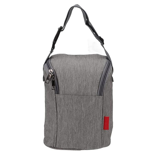 Garosa Insulated Baby Bottle Bag Breastmilk Storage Bag Leak Proof Reusable Large Capacity Nylon Tote Pouch for Nursing Moms Daycare Travel Secure Bottle Cooler Gray