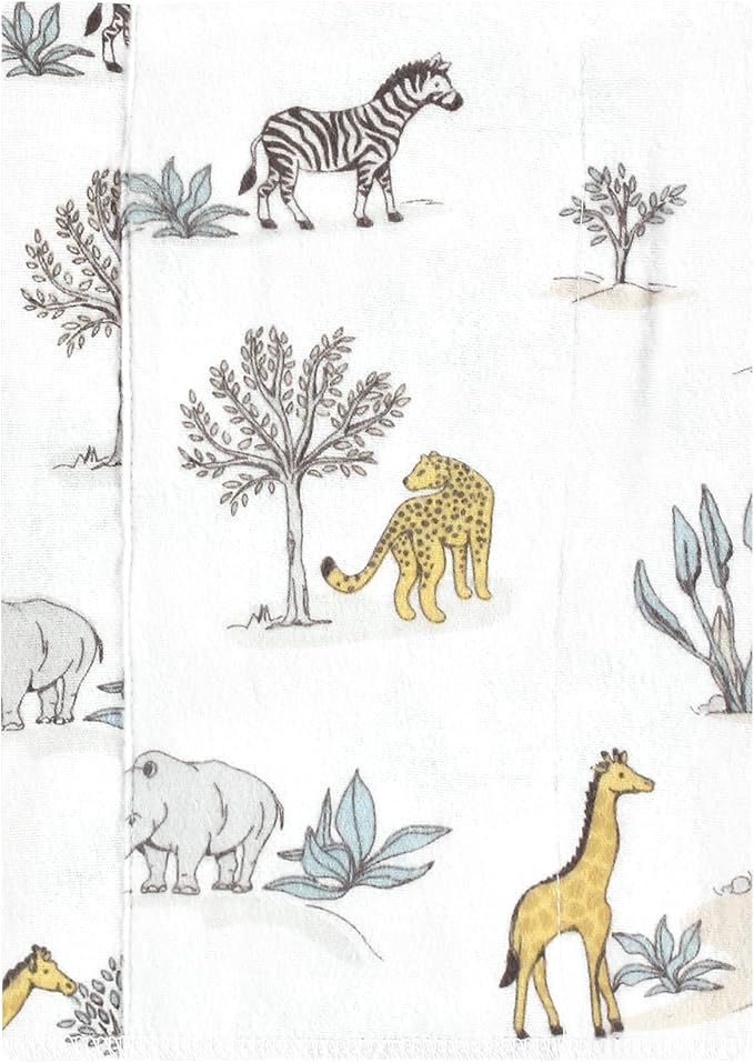 Luvable Friends Hudson Baby Flannel Burp Cloths 7pk, Safari Friends