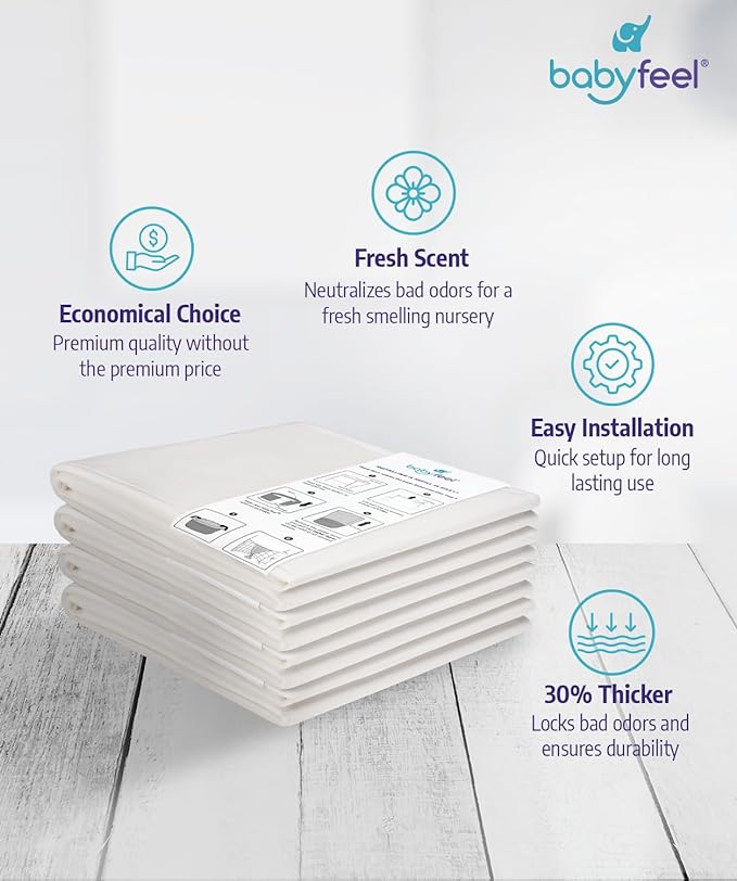 Babyfeel Refills Compatible with DEKOR PLUS Diaper Pails | 4 Pack | Exclusive 30% Extra Thickness | Diaper Pail Refills with Powerful Odor Elimination | Fresh Powder Scent | Holds up to 2320 Diapers