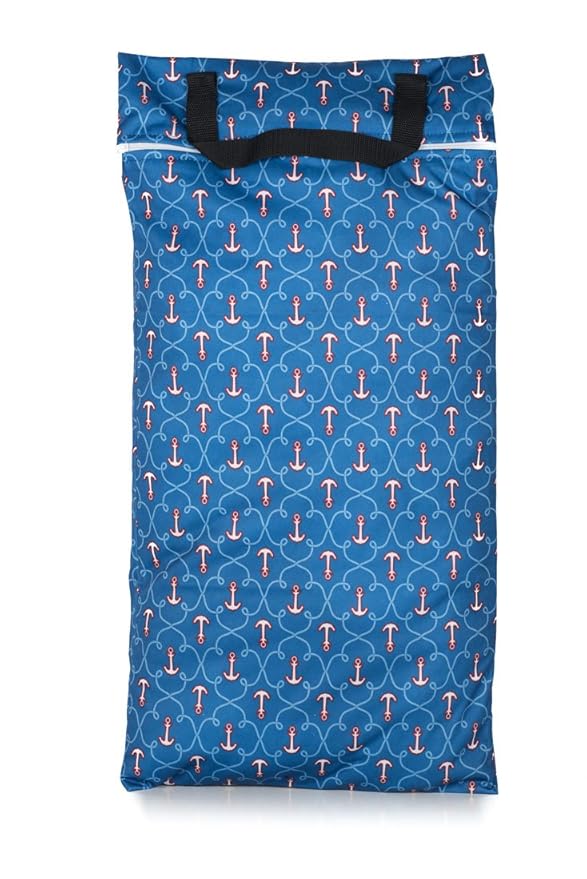 Buttons Cloth Diapers Waterproof Washable Reusable Zippered Laundry Wet Bag (Large, Anchored)
