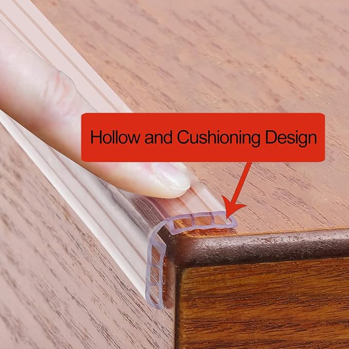 0.6 * 0.6in Width Baby Proofing Corner Guards, 16.5ft Length Furniture Corner & Edge Safety Bumpers Clear with Hollow Shock-Absorbing Design