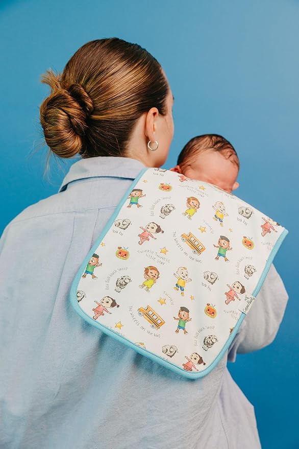 Copper Pearl Baby Burp Cloth Large 21''x10'' Size Premium Absorbent Triple Layer 3-Pack Gift Set CoComelon Friends