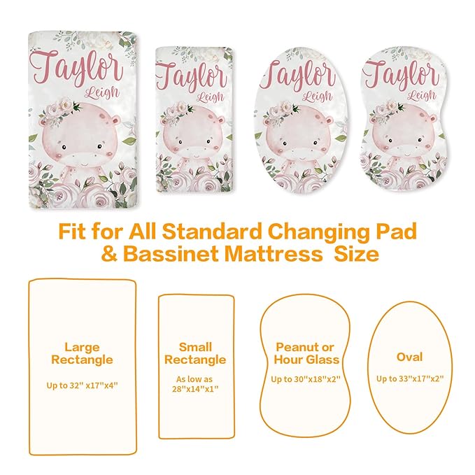 Custom Changing Pad Cover Set - Jersey Knit Comfy CozyUltra Soft Unisex Diaper Changing Table Covers with Personalized Name for Baby Boys Girls - Waterproof Ultra Soft 4 Pcs Set Style21