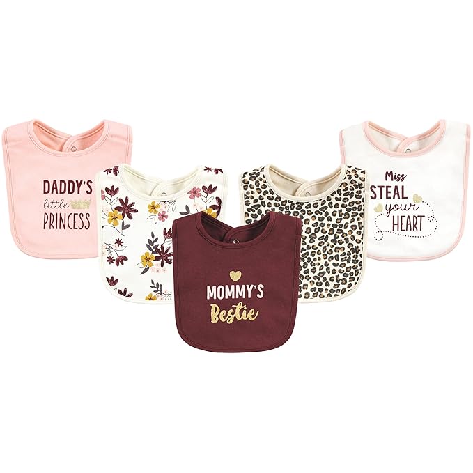Hudson Baby Unisex Baby Cotton Bibs, Mommys Bestie, One Size