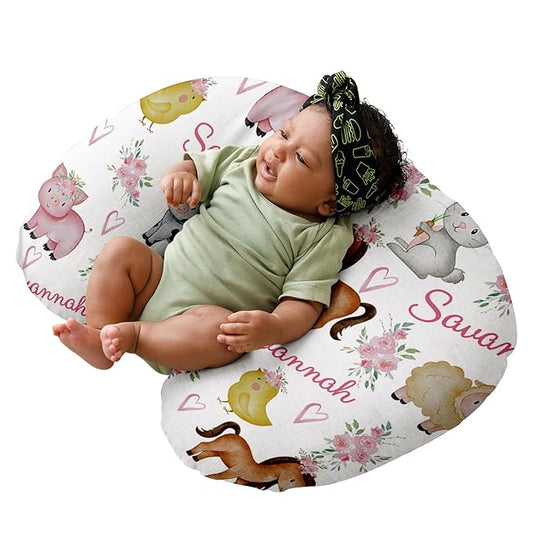Dyoart Custom Baby Nursing Pillow Cover for Nursing, Animal Theme Removable Nursing Covers for Breastfeeding Pillows, Ultra Soft Comfortable Slipcover for Newborn Baby Boys and Girls