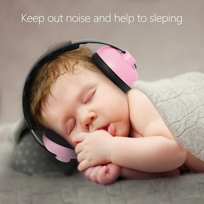 BBTKCARE Baby Headphones Noise Cancelling Headphones for Babies for 3 Months to 3 Years (Pink)