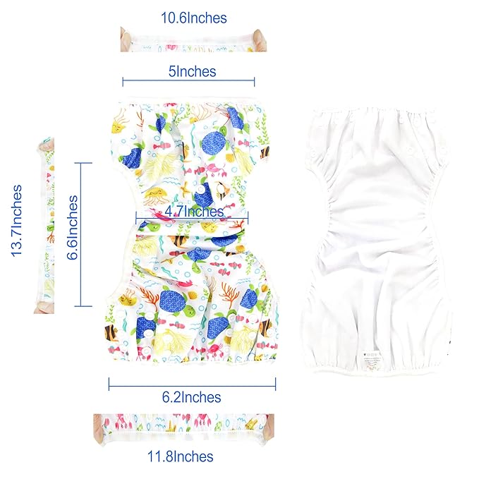 Langsprit 3 Pack Swim Diaper for Baby & Toddle,Reuseable Washable Diaper Swim for Swimming Lesson & Baby Shower Gifts