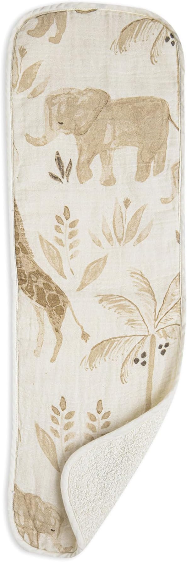 Crane Baby Muslin Baby Burp Cloths, Lightweight Absorbent Burp Cloth, Safari Animal, Set of 3, 7" x 20", Newborn Baby Essentials, Burp Cloths Baby Boy, Burp Cloths Baby Girl, Baby Newborn Essentials