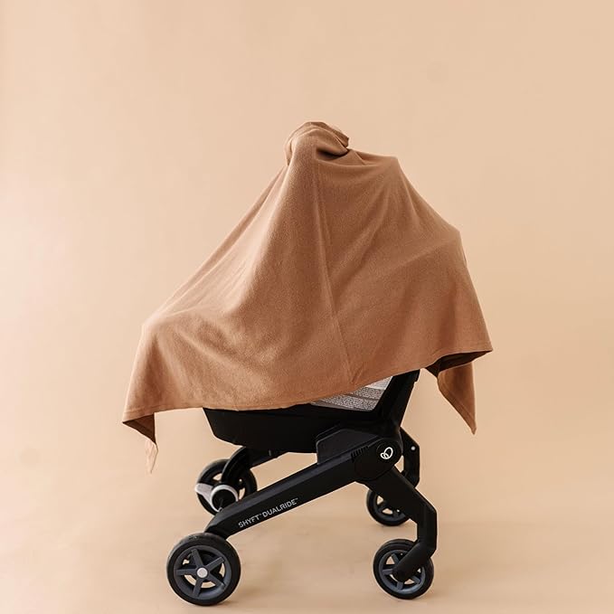 MakeMake Organics Knit Breathable Nursing Cover Up for Breastfeeding - Soft GOTS Certified Organic Cotton Breastfeeding Cover Up for Women - Privacy Feature, Brown